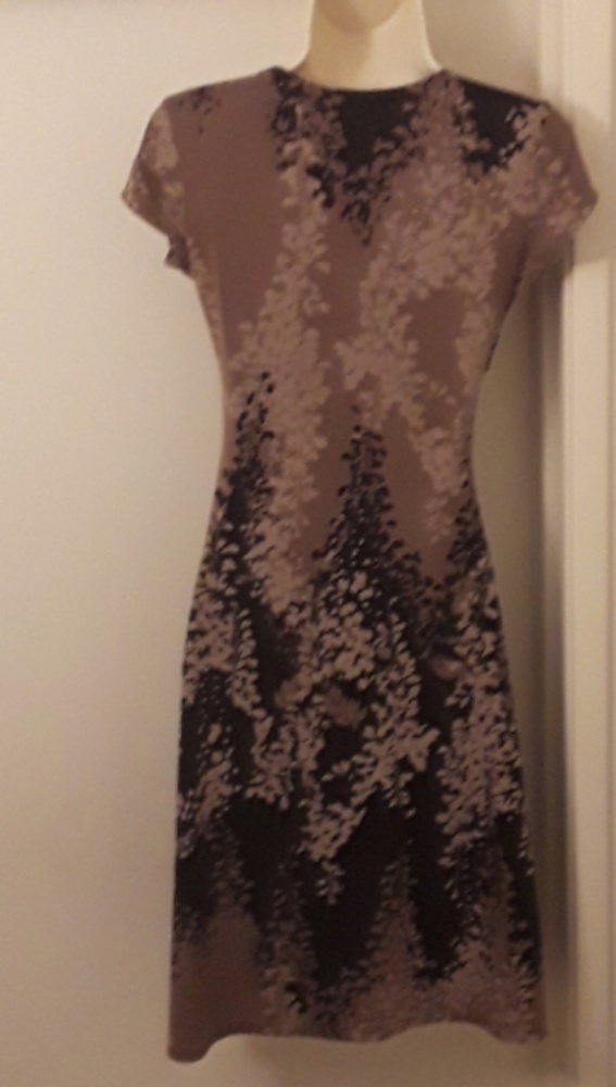 BCBG Brown Floral Stretch Maxi Dress XS - Picture 4 of 9